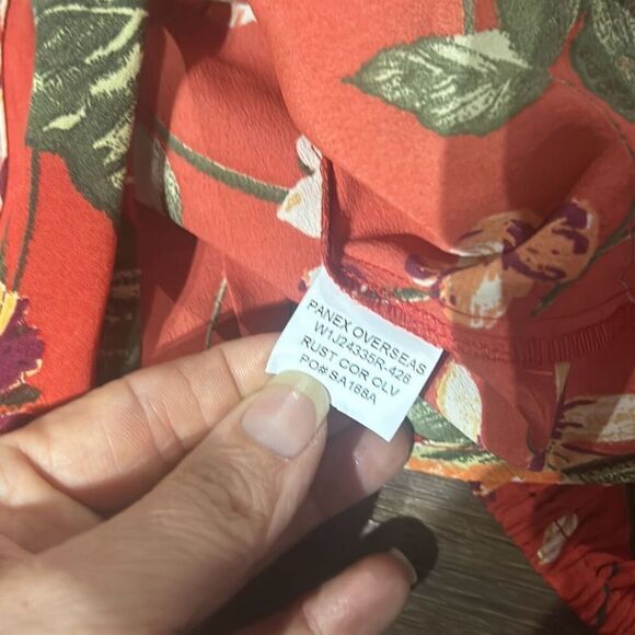 NWT American Rag Womens Coral Cie Floral Tie Front Long‎ Sleeve Crop Top Small - Picture 5 of 8